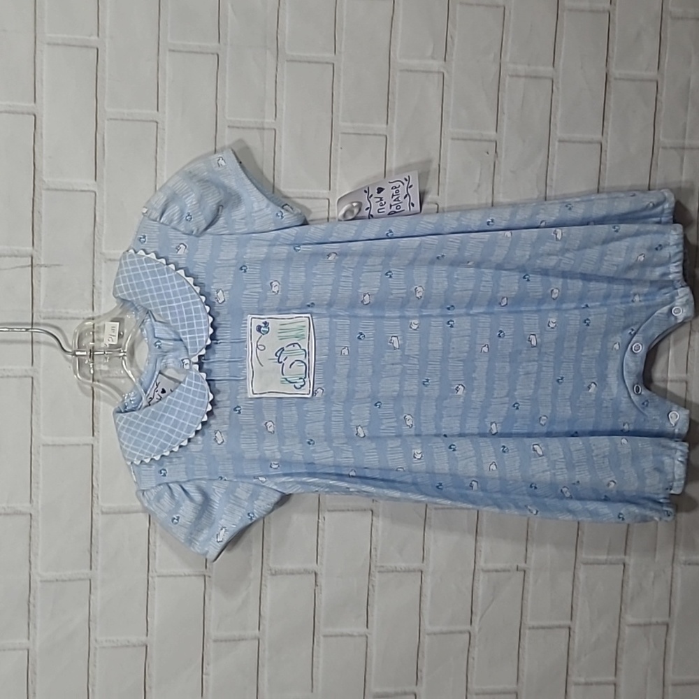 NWT Baby blue girls New Potatoes bunny onesie outfit